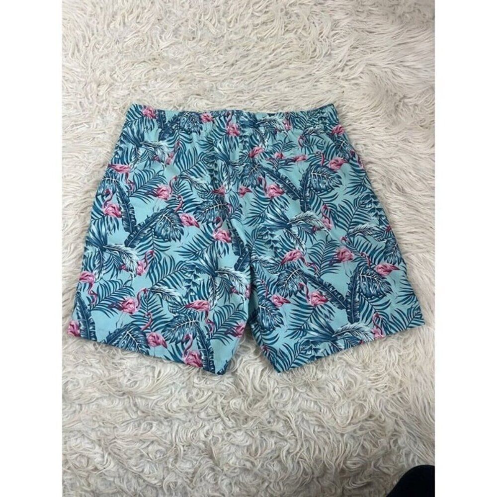 Surplus Men's Size XL Blue & Pink Tropical Flamingo Swim Trunks Board Shorts - Picture 2 of 9